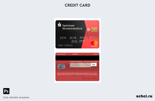 цифровая загрузка шаблона карты Mastercard банка Sparkasse Westmunsterland в Гер